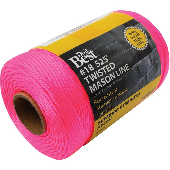 Do it Best 525 Ft. Fluorescent Pink Twisted Nylon Mason Line 360643 360643