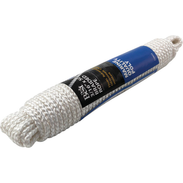 Do it Best 3-16 In. x 50 Ft. White Solid Braided Polypropylene Packaged Rope 729652 729652