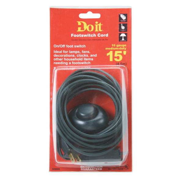 Do it 15 Ft. 18-2 Green Extension Cord with Foot Switch FS-PT2182-15X-GR 505000