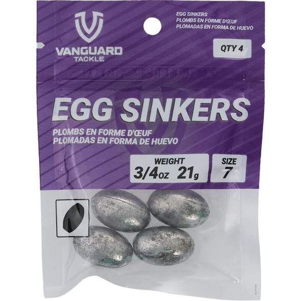Vanguard Size 7 3-4 Oz. Egg Sinker (4-Pack) VEGS34 834149