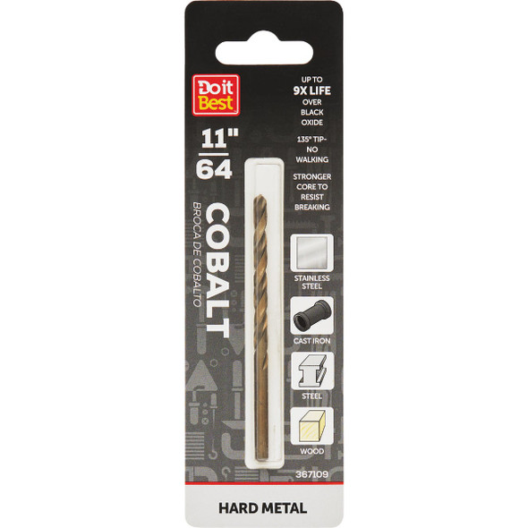 Do it Best 11/64 In. Cobalt Drill Bit QJDIB-DB-036A