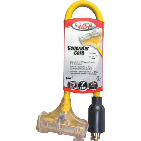 Coleman Cable Pro-Power 2 Ft. 12-3 Generator Cord 90848802 508445