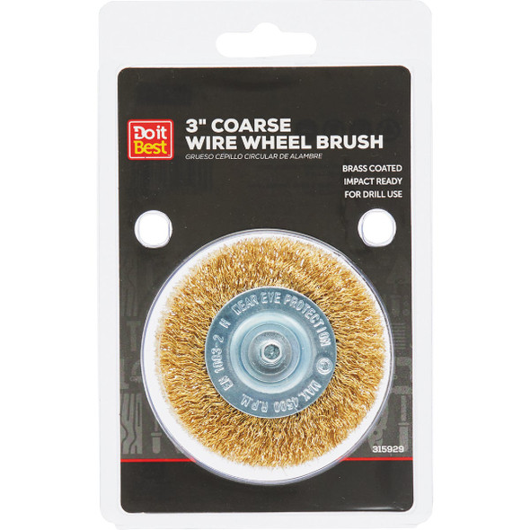 Do it Best 3 In. Mounted, Coarse Drill-Mounted Wire Wheel 600 075-9009