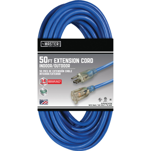 Master Electrician 50 Ft. 14/3 Industrial Outdoor Extension Cord 83050LTME