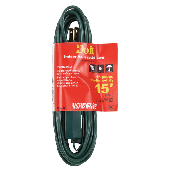 Do it 15 Ft. 16/2 Green Cube Tap Extension Cord