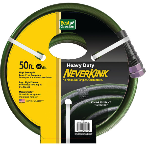 Best Garden NeverKink 5/8 In. Dia. x 50 Ft. Heavy Duty Garden Hose 8614DB-50