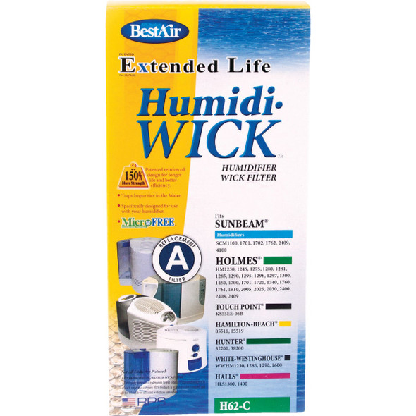 BestAir Extended Life Humidi-Wick H62 Humidifier Wick Filter H62-PDQ-4