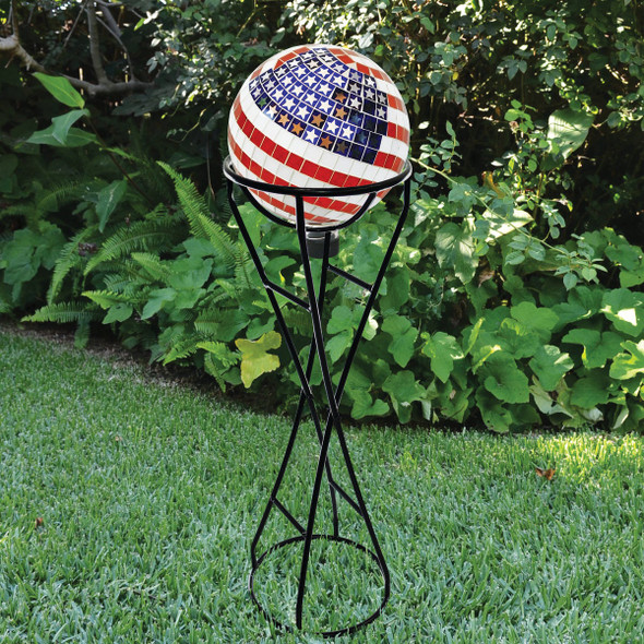 Alpine 10 In. Dia. Glass American Flag Gazing Globe Alpine 10 In. Dia. Glass American Flag Gazing Globe