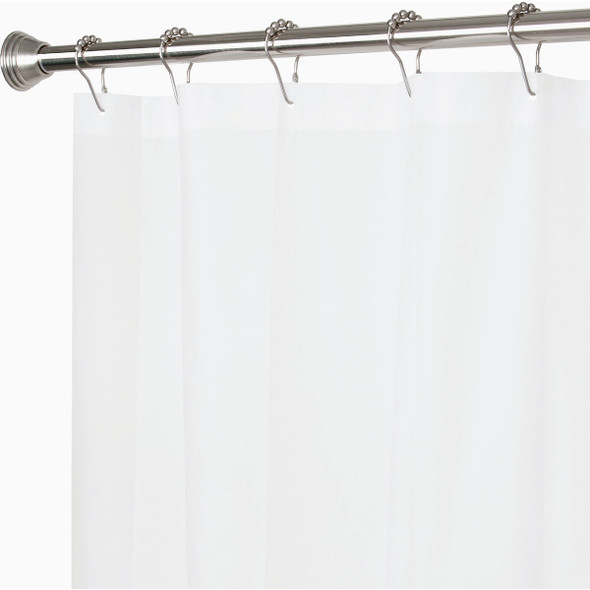 Zenith Zenna Home 70 In. x 72 In. White Lightweight PEVA Shower Curtain Liner LPRLWWL 621048