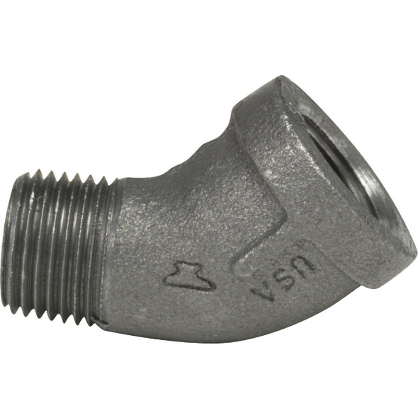 Anvil 1-1/4 In. 45 Deg. Street Malleable Black Iron Elbow (1/8 Bend) 8700128310