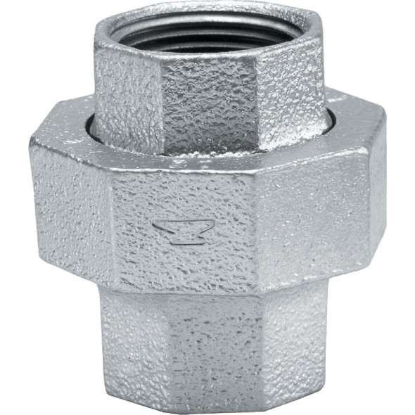 Anvil 3/8 In. x 3/8 In. FPT Malleable Iron Galvanized Union 8700163358