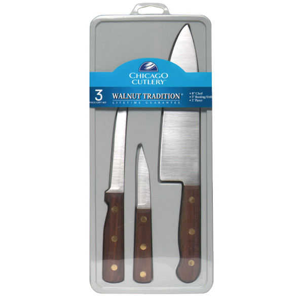 Chicago Cutlery Walnut Tradition Kitchen Knife Set (3-Piece)