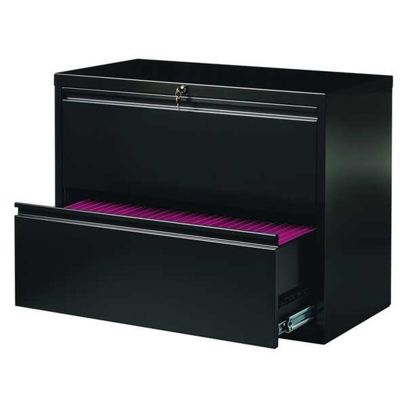 Hirsh 36" W 2 Drawer File Cabinet, Black,  Letter 17451