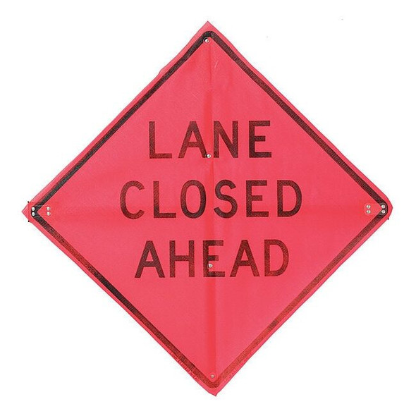 Eastern Metal Signs and Safety C/36-EMO-3FH-HD LANE CLOSED AHEAD