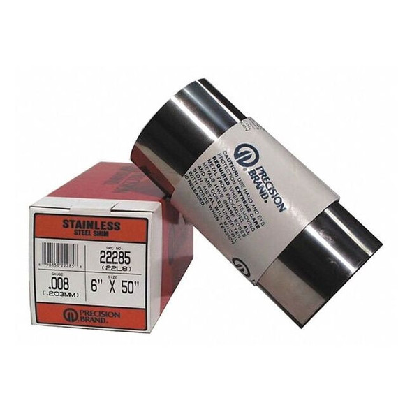 Precision Brand Shim Stock,Roll,Cold 302 SS,0.0070 In 22270
