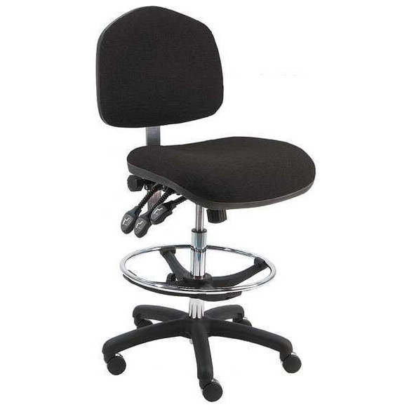 Benchpro Fabric Task Chair, 21" to 31", No Arms, Black WNT-FB-3L