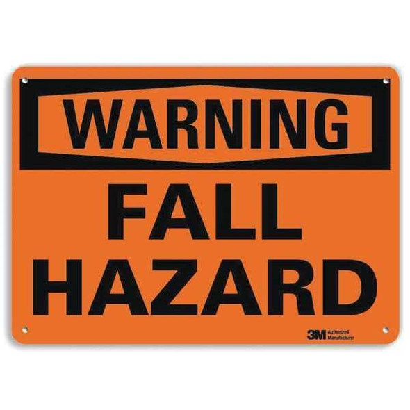Warning Sign, 10 in Height, 14 in Width, Aluminum, Horizontal Rectangle, English