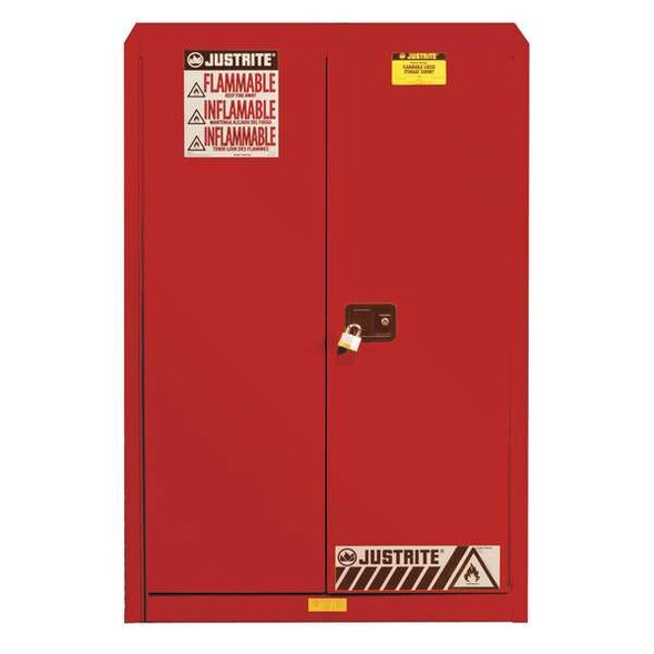 Justrite HazmatStorageCabinet,Red,Steel 894531