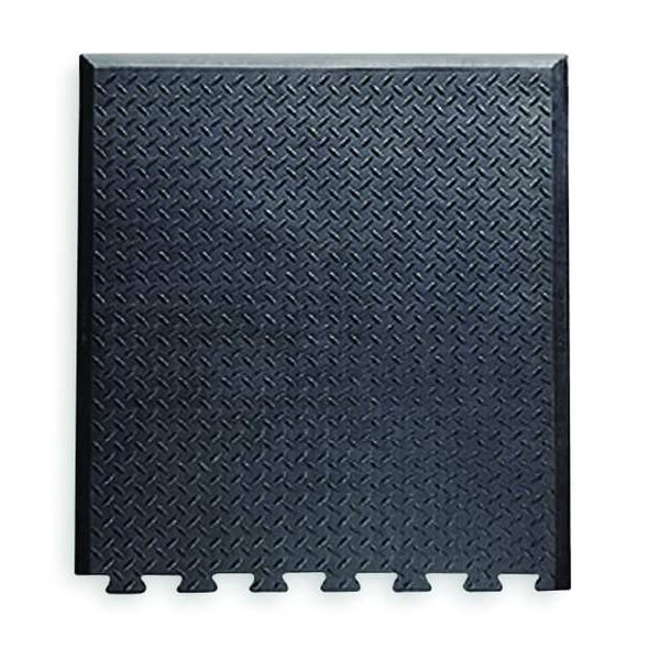 Notrax Interlocking Antifatigue Mat Tile, Natural Rubber, 31 in W x 31 in L, 1/2 in Thick 545E2831BL