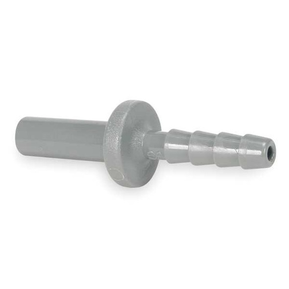 Barbed Fitting Adapter, 1/2 in Tube Size, Acetal, Gray, 10 PK