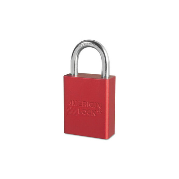 Solid Aluminum Padlocks, 1/4 in Dia, 1 in L X 3/4 in W, Red Solid Aluminum Padlocks, 1/4 in Dia, 1 in L X 3/4 in W, Red