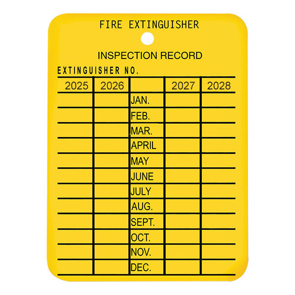 Plastic 4-Year Inspection Tag