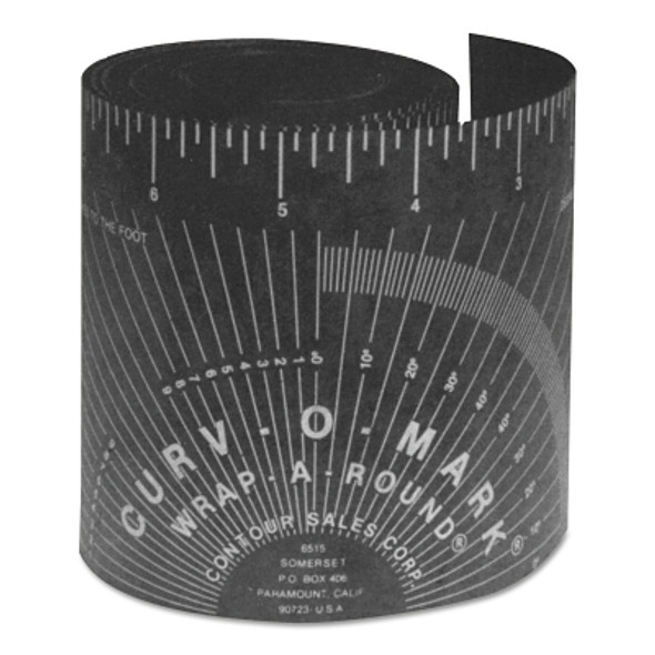 Wrap-A-Round® Ruler, Large, 3.88 in W, 6 ft L, Cold/Heat Resistant, Black