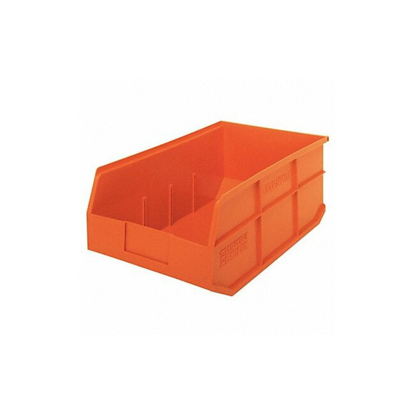 Shelf Storage Bin, Polypropylene, Orange, 7 in H, 11 in W, 18 in L