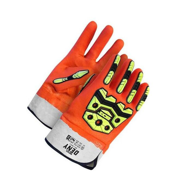 Bdg Chemical Resistant Gloves, Full, Orange, Yellow, XL, 1 PR 99-1-503-XL