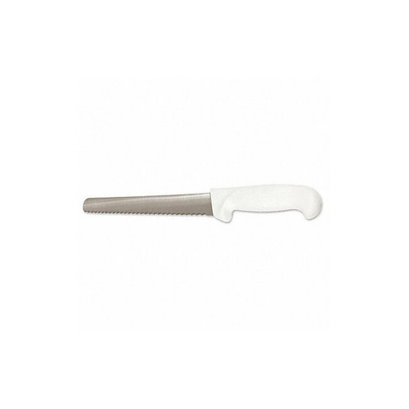 Crestware Bread Knife,10 in Blade,White Handle KN22 Crestware Bread Knife,10 in Blade,White Handle KN22