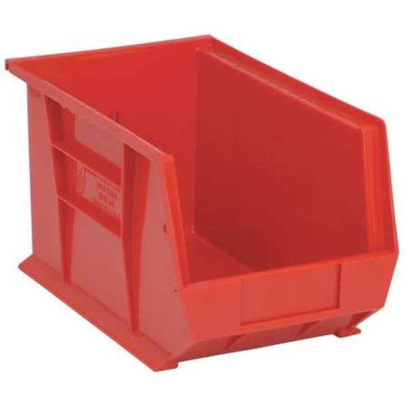 Hang & Stack Storage Bin, Polypropylene, Red, 8 in H, 8 1-4 in W, 13 5-8 in L  QUS242RD