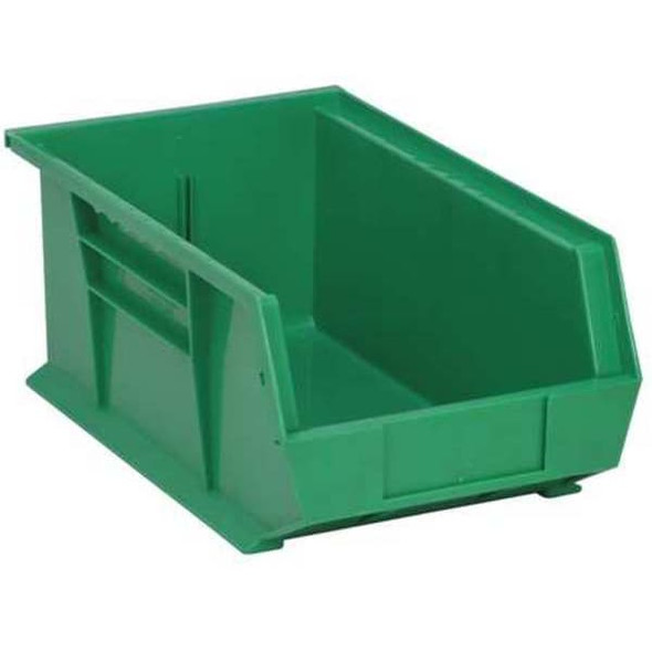 Hang & Stack Storage Bin, Polypropylene, Green, 6 in H, 8 1/4 in W, 13 5/8 in L