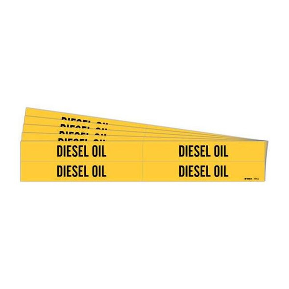 Brady Pipe Marker,Black,Diesel Oil,PK5, 7078-4-PK 7078-4-PK