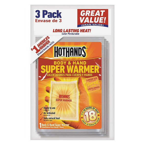 Hothands Hand Warmer,5in. x 3-3/4 in.,PK3 HH11PDQ Hothands Hand Warmer,5in. x 3-3/4 in.,PK3 HH11PDQ