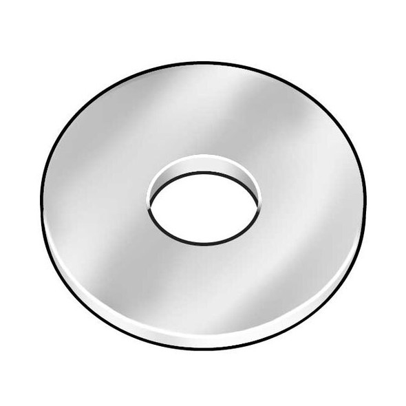 Round Rivet Washer, 3/16 in ID, 3/8 in OD, Aluminum, Plain Finish, 500 PK