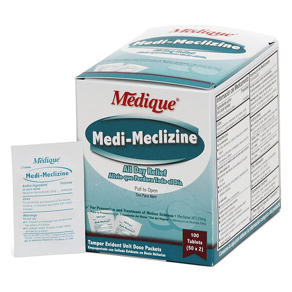 Medique Motion Sickness Relief,Tablet,25mg,PK100 47933