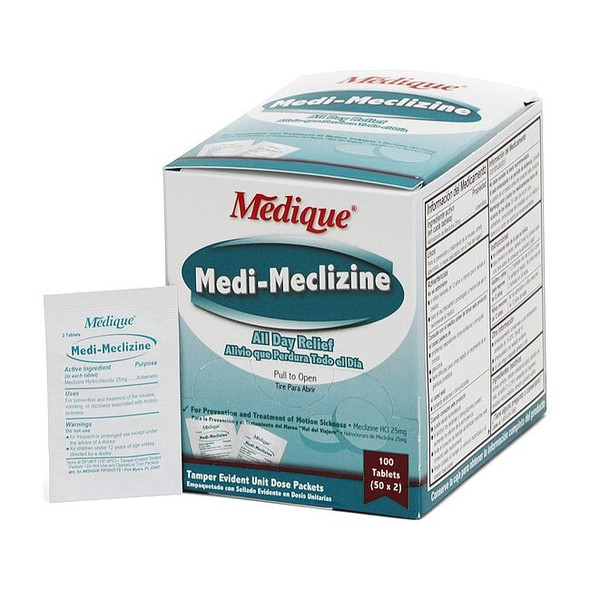 Medique Motion Sickness Relief,Tablet,25mg,PK100 47933