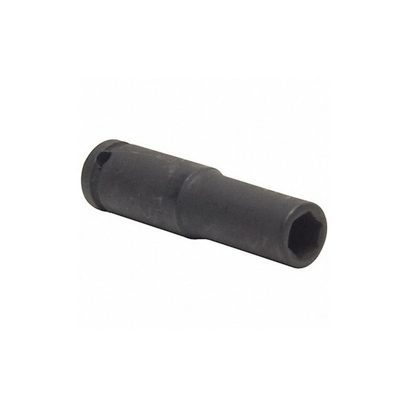 Westward 1/4 in Drive Impact Socket 4 mm Size 6 pt Deep Depth, Black Oxide 4LXX1