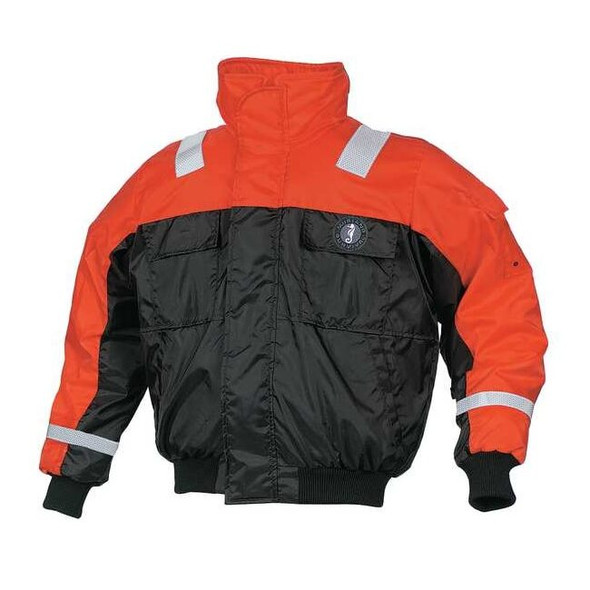 Mustang Survival Flotation Bomber Jacket,Org/Blk,2XL MJ6214T1-33-XXL-206