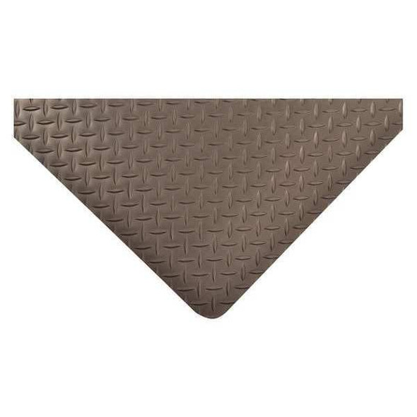 Antifatigue Mat, 4 ft. L x 3 ft. W, 1" Thickness, Vinyl, Diamond Plate, Black