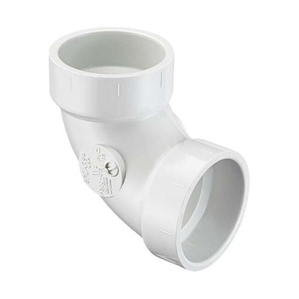 PVC Sanitary Elbow, 90 Degrees, Socket, 3 in Pipe Size