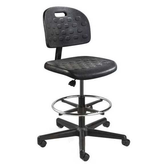 Task Chair Drafting Chair, No Arms, 22-1/2" to 32" Height, Polyurethane, Black
