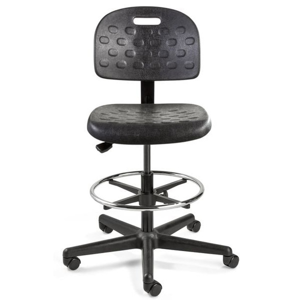 Bevco Task Chair Drafting Chair, No Arms, 22-1/2" to 32" Height, Polyurethane, Black V7507HC