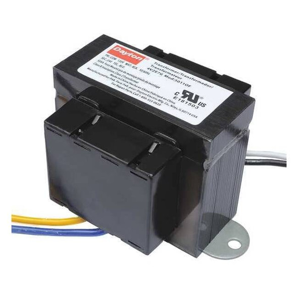 Dayton Class 2 Transformer, 50 VA, Not Rated, 24V AC, 120/208/240V AC 4VZE8