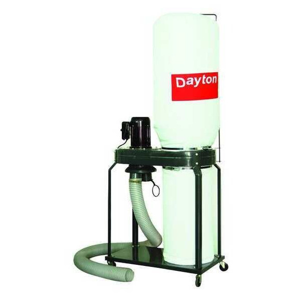 Dayton Wood Dust Collector, 1,100 cfm CFM Max Flow, 1 1/2 hp, Single Phase 3AA28