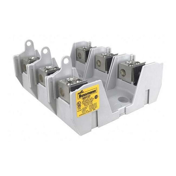 Open Fuse Block, 70 to 100A Amp Range, 600V AC/DC Volt Rating, 3 Poles, Box Lug