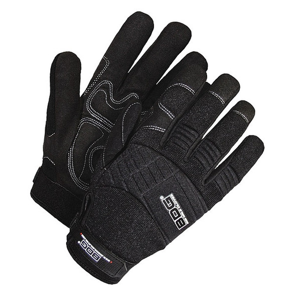 X-Site Mechanics Gloves, Synthetic Leather Palm, Spandex Back, XL, Black