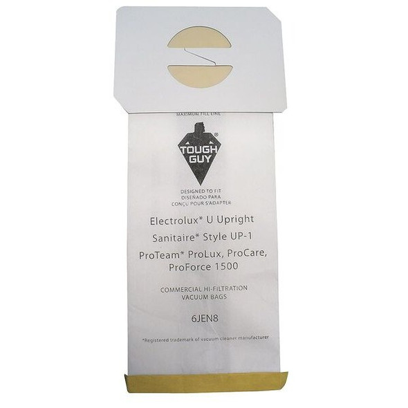 Tough Guy Vacuum Bag,Paper,2-Ply,Reusable,PK10 6JEN8
