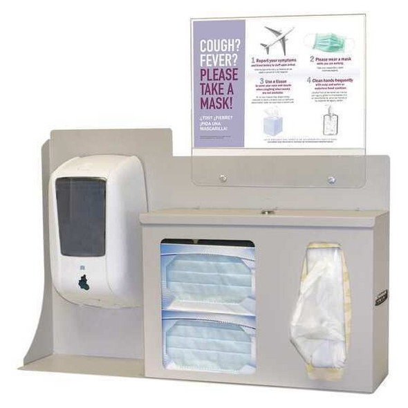 Bowman Dispensers Respiratory Hygiene Station,21-59/64in.H BD206-0012
