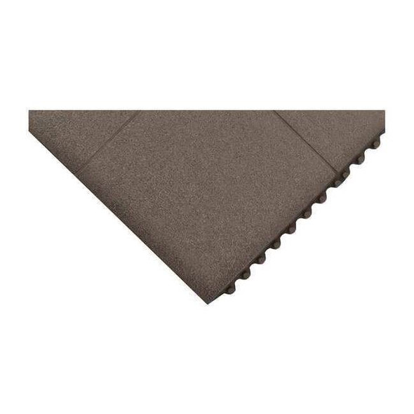 Condor Interlocking Antifatigue Mat, 1/2" Thickness, Rubber, Black 39R784